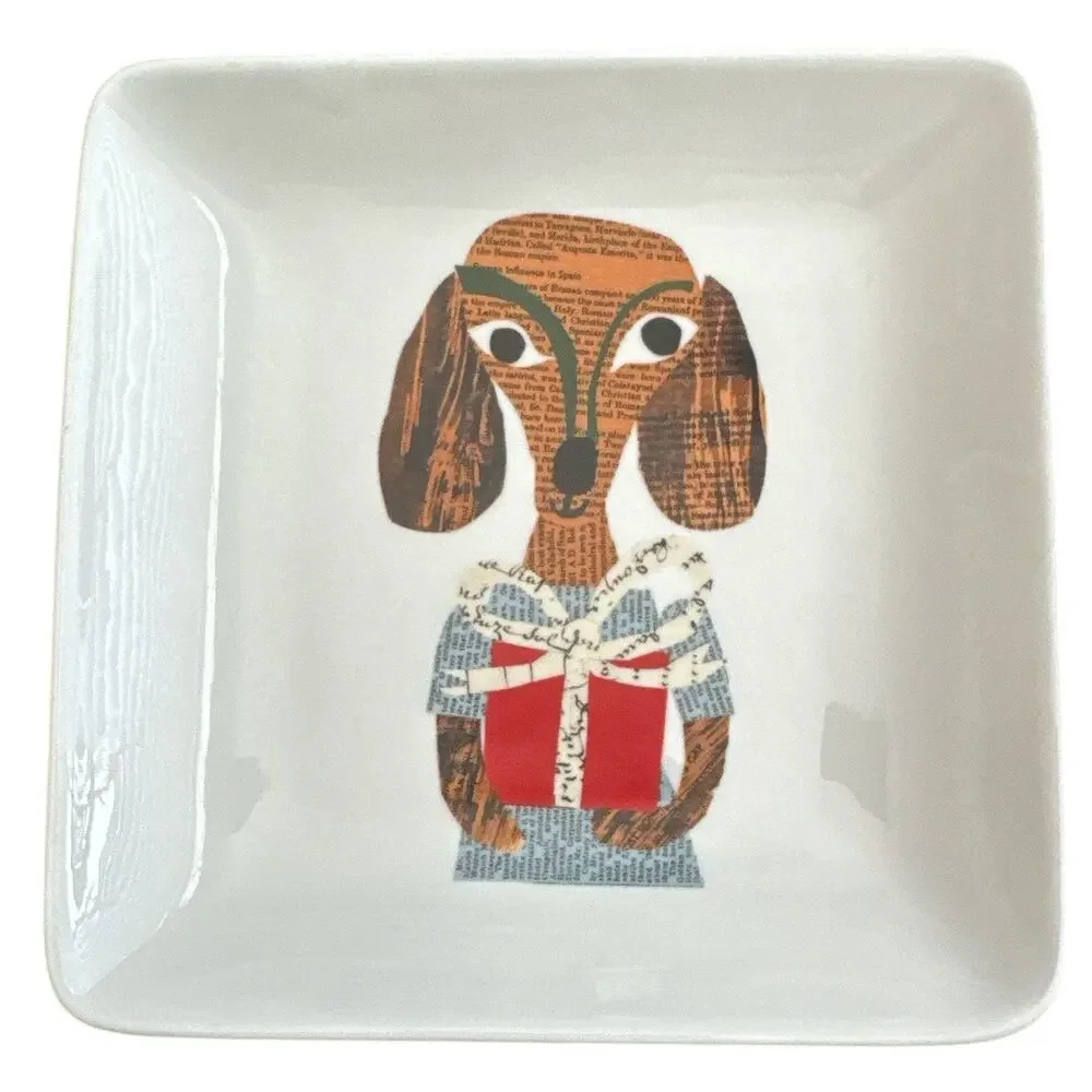 Denise Fiedler Pottery Barn Square Dachshund Trinket Dish
